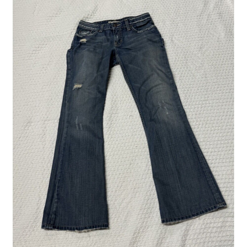 BKE Denim 28x33 1/2 Bootcut Distressed Medium Wash Jeans Back Pockets